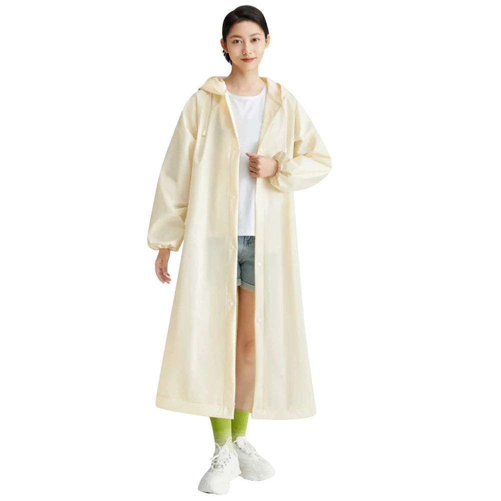 Disposable Adult Long Raincoat Drawstring Hooded Rain Poncho Portable Long Hooded Rain Coats for Outdoor Travel Emergency