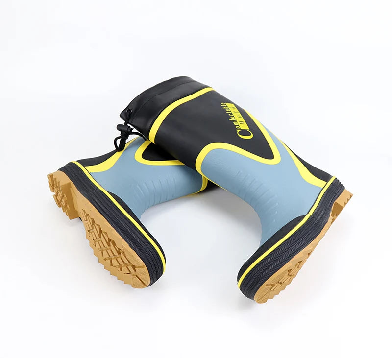 Men's Spring Summer New Mid-High Tube Breathable Rubber Warm Waterproof Faionable Comfortable Anti-Slip Rain Boots