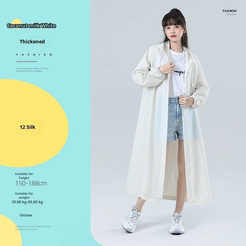 【Reusable EVA Raincoat】Transparent One-Piece Poncho for Adults Portable Outdoor Rainwear Eco-Friendly Waterproof EVA Material