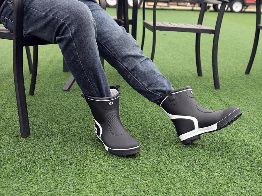 Thiened Fce Lined Rubber Rain Boots Men's Mid-Calf Warm Waterproof Non-Slip Fiing Boots Cold Resistant Booties