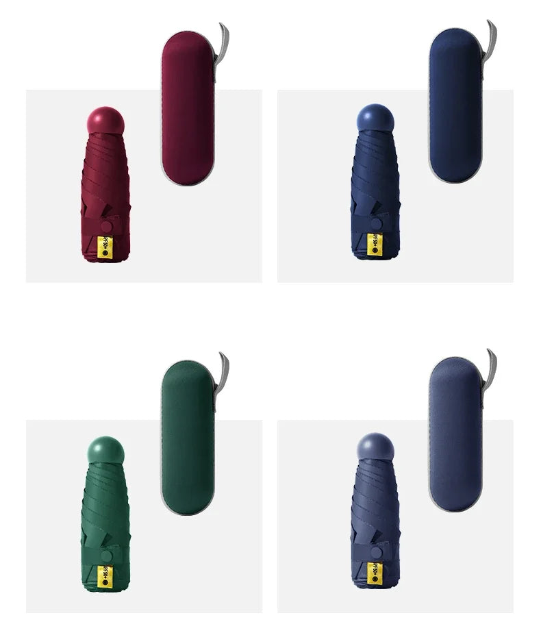 Mini Sunscreen UV Protection Parasol - Compact Pocket-Sized Umbrella for Sunny/Rainy Days, Lightweight Travel Gift Capsule