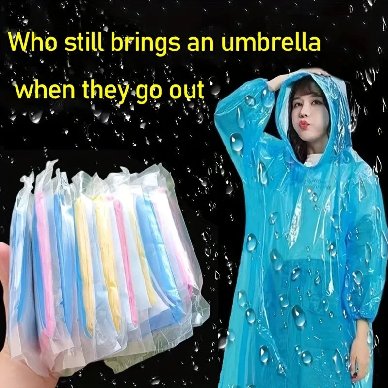 5/10PCS Compact Disposable Rain Poncho Lightweight Emergency Rainwear for Outdoor Camping Hiking Travel Rain Protection Gear