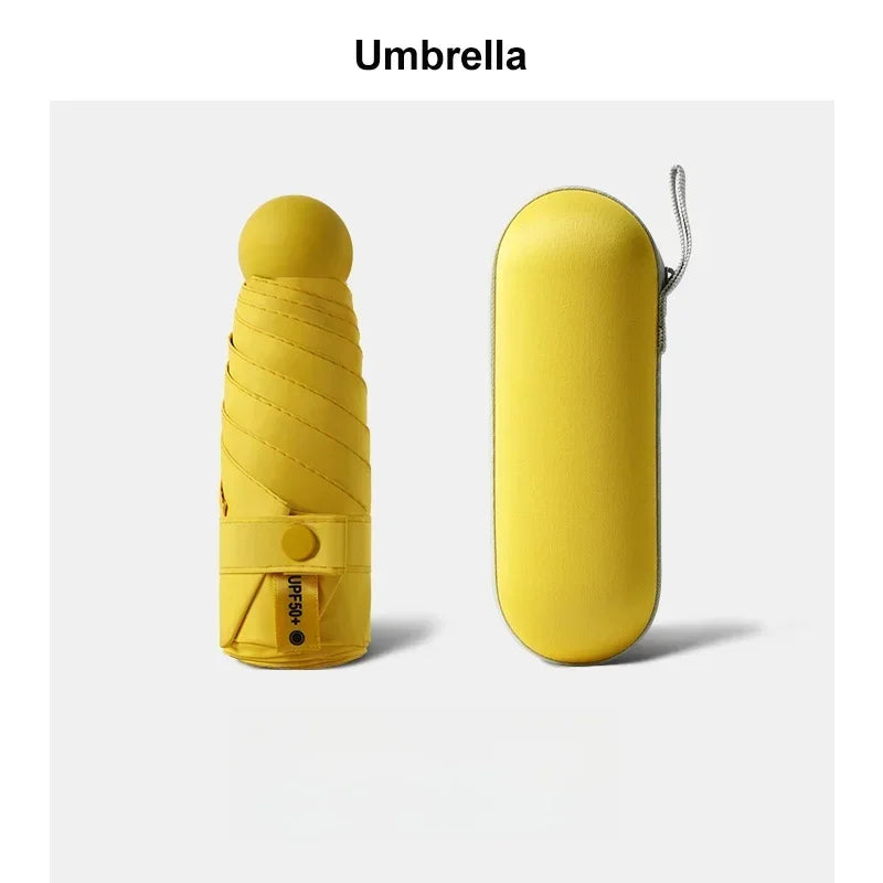 Mini Sunscreen UV Protection Parasol - Compact Pocket-Sized Umbrella for Sunny/Rainy Days, Lightweight Travel Gift Capsule