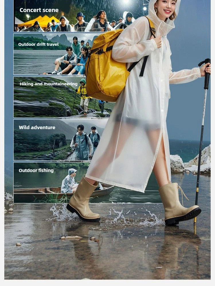 rain coat poncho EVA Rain Suit - Windproof & Waterproof Full-Coverage Raincoat - Thick Unisex Outdoor Gear for Travel/Camping