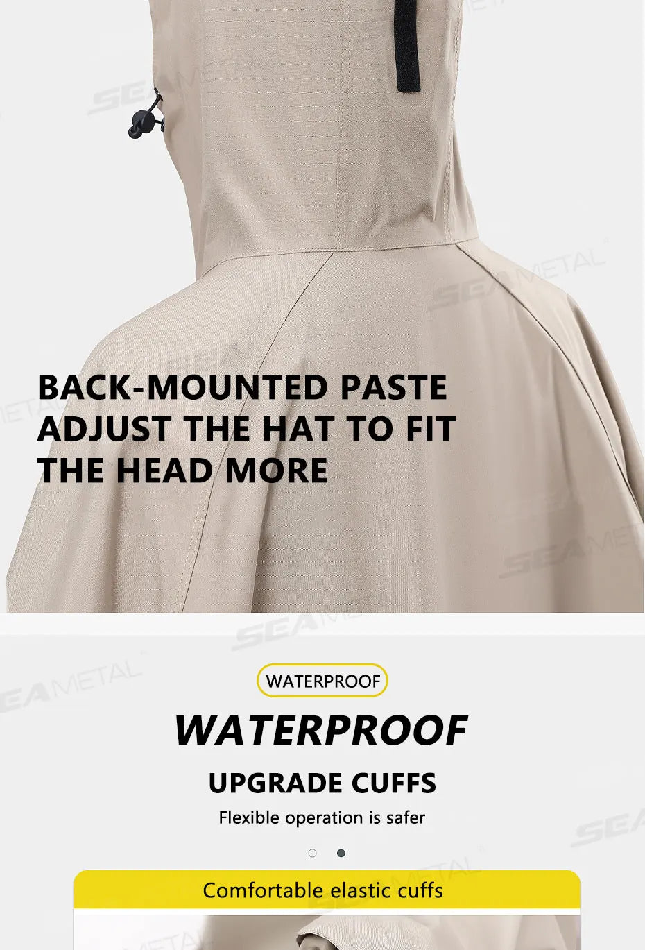 SEAMETAL Thickened Adult Motorcycle Raincoat Electric Bike Rain Coat Men Women Durable Waterproof Riding Gear Rider Raincoat