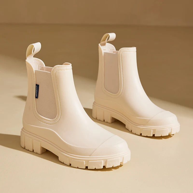 Women's Outdoor Waterproof Short-cylinder Rain Shoes: Stylish Style for Outdoor Wear, Water Shoes, Rain Boots, Galoshes, Waterpr