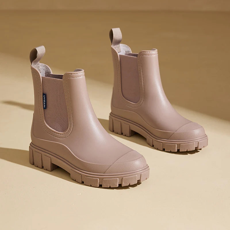 Women's Outdoor Waterproof Short-cylinder Rain Shoes: Stylish Style for Outdoor Wear, Water Shoes, Rain Boots, Galoshes, Waterpr