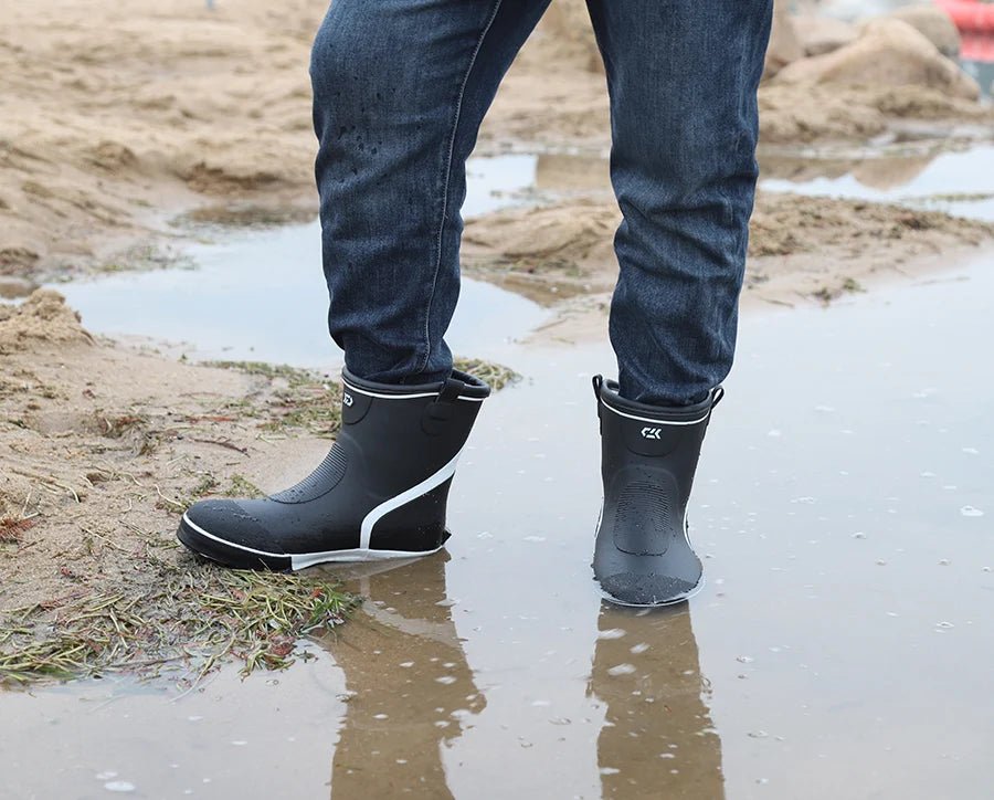 Thiened Fce Lined Rubber Rain Boots Men's Mid-Calf Warm Waterproof Non-Slip Fiing Boots Cold Resistant Booties