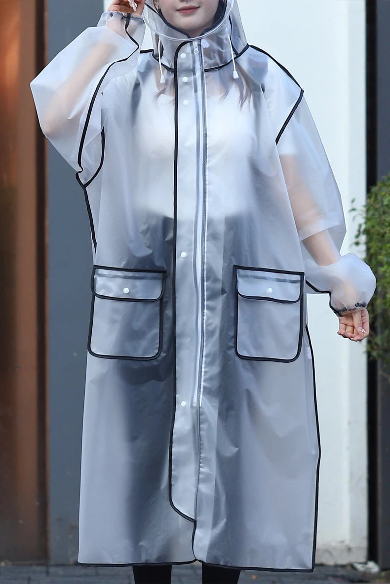 Long raincoat full body rainstorm proof electric bicycle single female male fashion student battery bike adult poncho