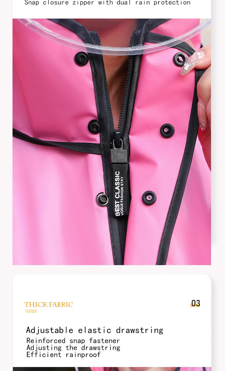 Long raincoat full body rainstorm proof electric bicycle single female male fashion student battery bike adult poncho