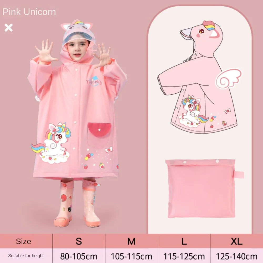 1PC Children's Raincoat - for Girls & Boys, Suitable for Kindergarten, Preschool & Elementary School, with Backpack Space
