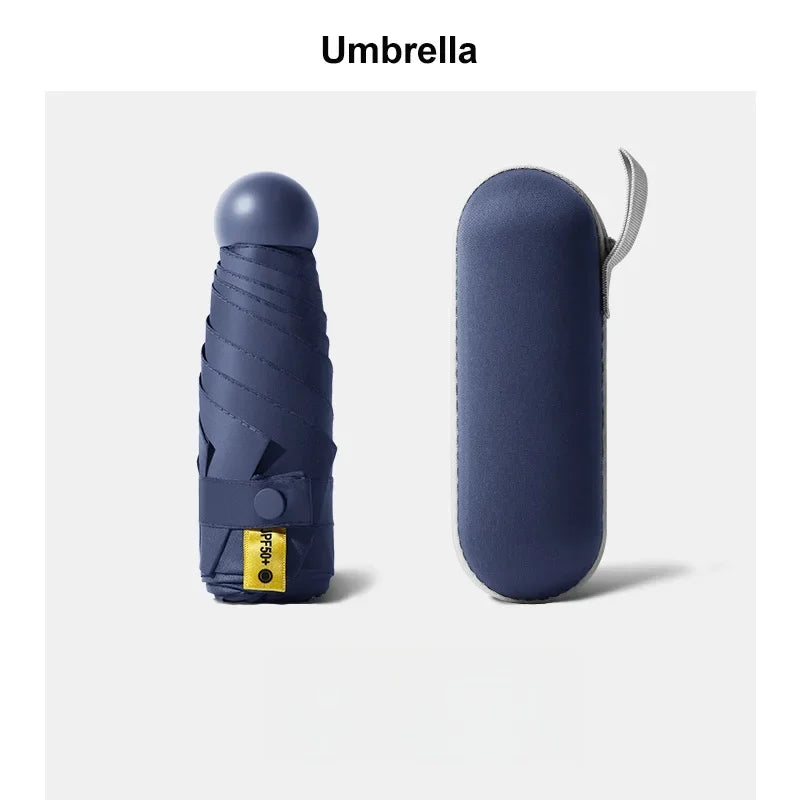 Mini Sunscreen UV Protection Parasol - Compact Pocket-Sized Umbrella for Sunny/Rainy Days, Lightweight Travel Gift Capsule