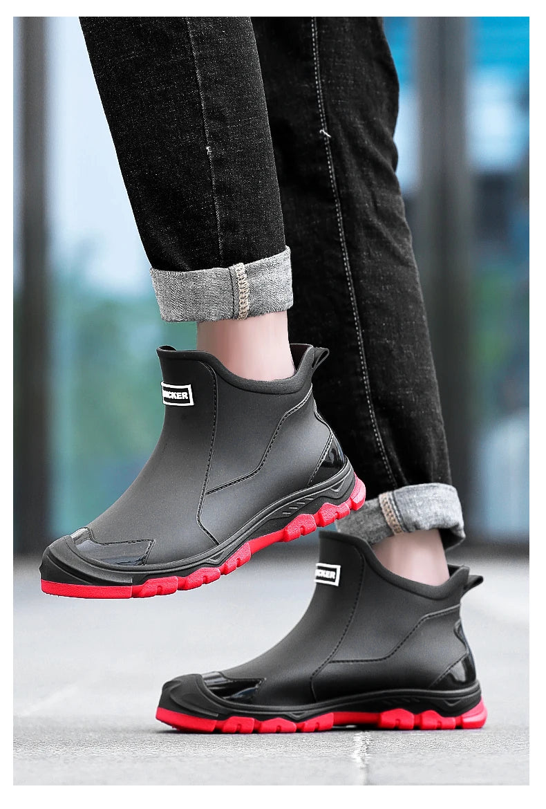 New Outdoor Non-slip Light Shoes Men Rain Boots Waterproof Rubber Fishing Shoes Durable Waterproof Rubber Fishing Shoes