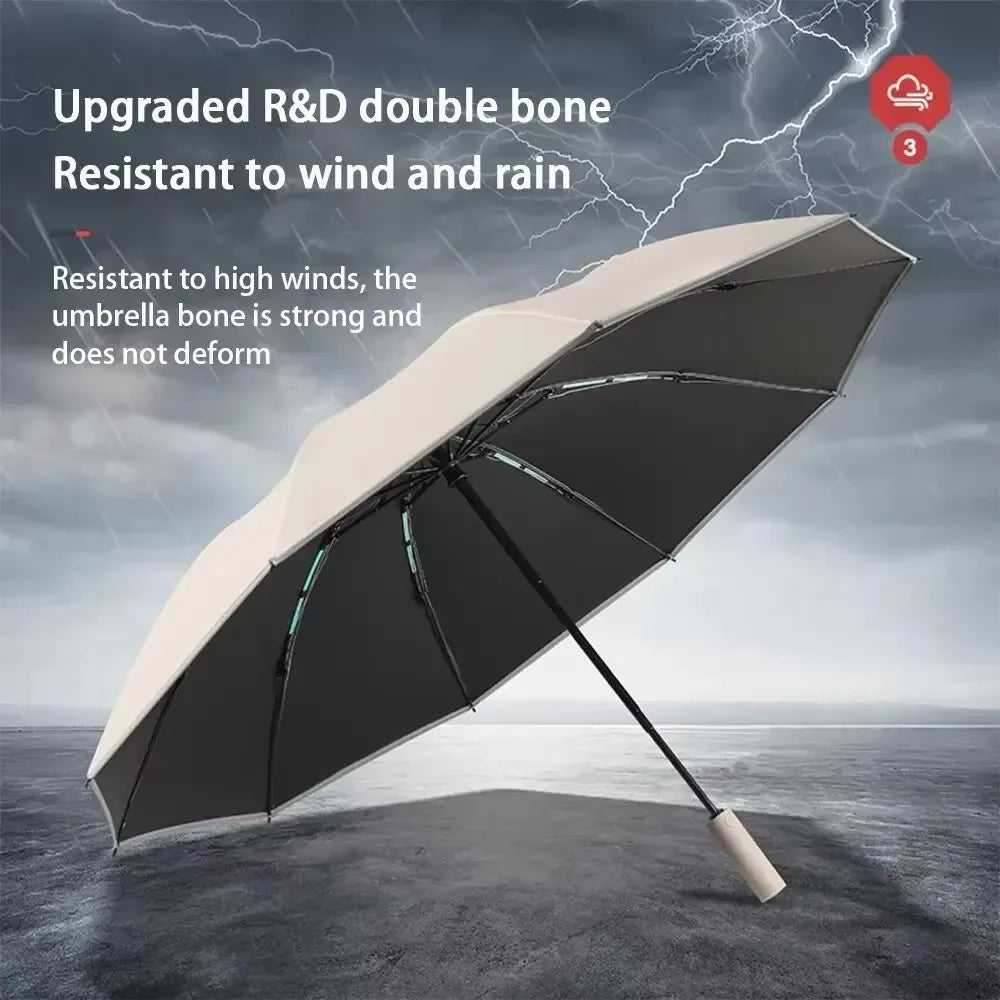 Big Umbrella Windproof Strong With Reflective Stripe Reverse Automatic Fold Umbrella UV Umbrella Insulation Portable Parasol