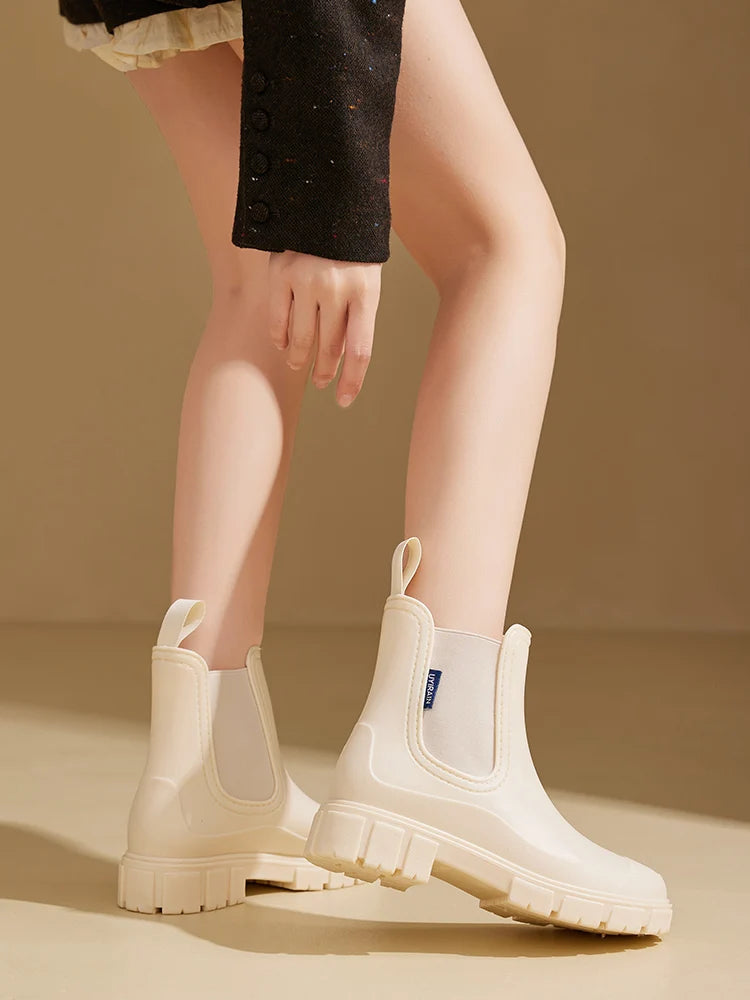 Women's Outdoor Waterproof Short-cylinder Rain Shoes: Stylish Style for Outdoor Wear, Water Shoes, Rain Boots, Galoshes, Waterpr