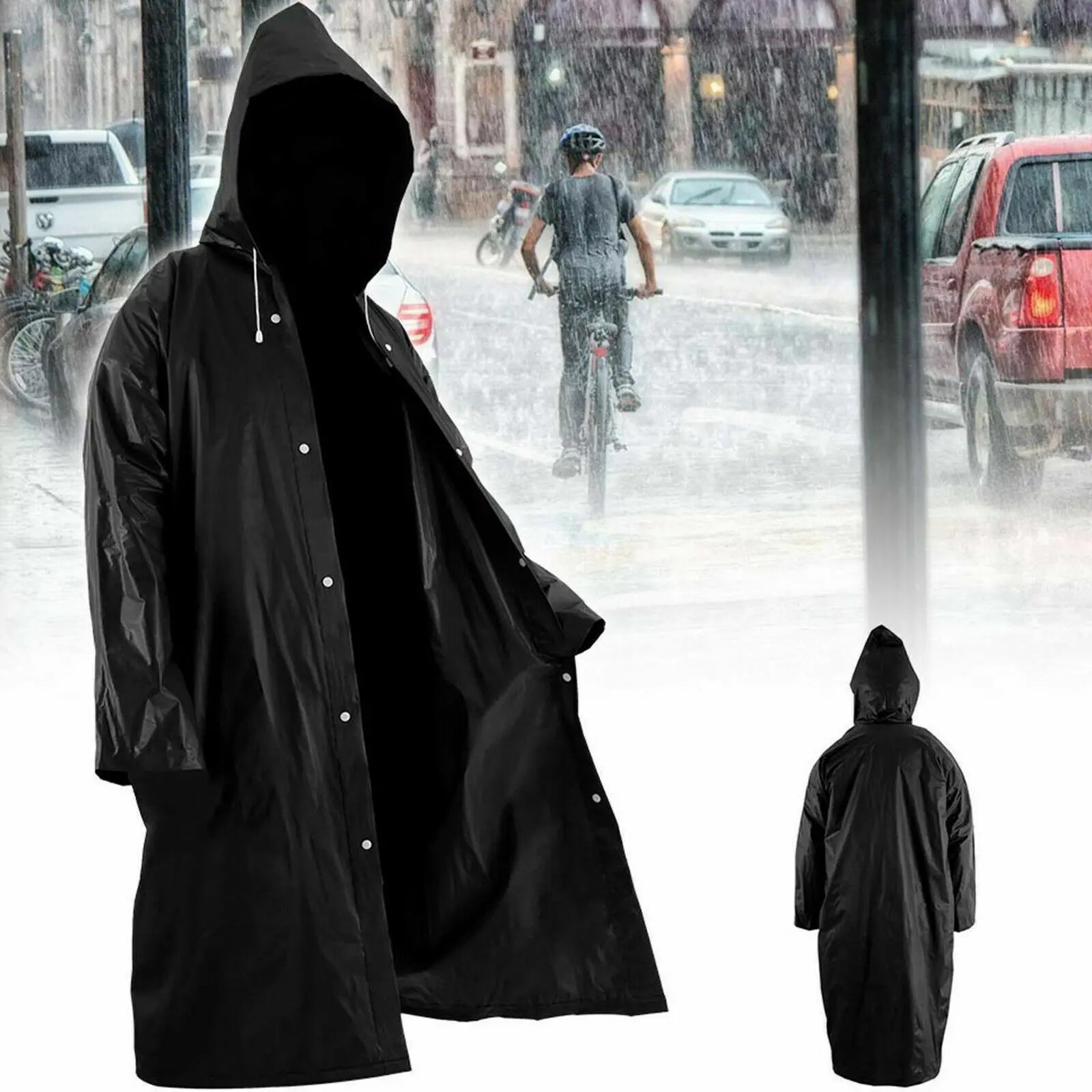 Raincoat Poncho Plastic Rain Coat Adult Camping Festival Waterproof Reusable