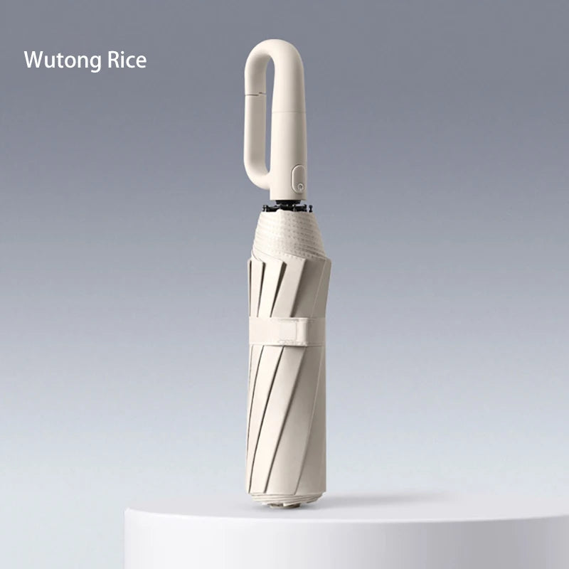 Fully automatic buckle sun umbrella for sunny and rainy days foldable and convenient rainproof sun-proof and UV-proof parasol