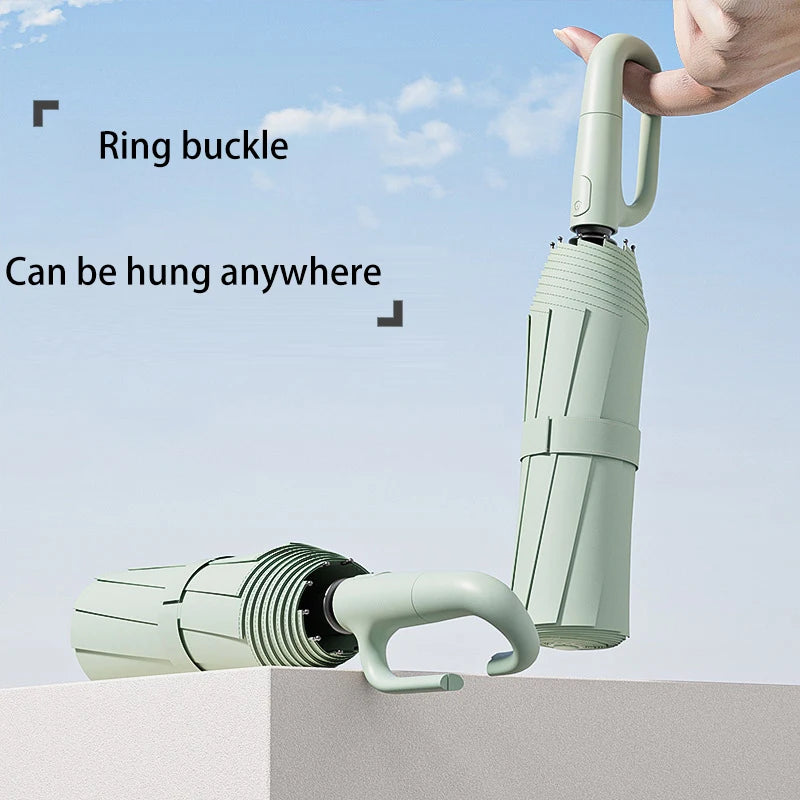 Fully automatic buckle sun umbrella for sunny and rainy days foldable and convenient rainproof sun-proof and UV-proof parasol