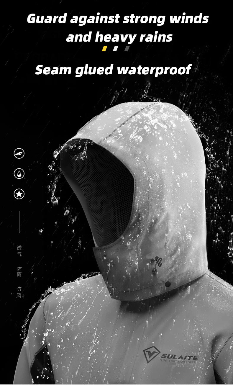 SULAITE Motorcycle Raincoat Suit Men Outdoor Waterproof Rainwear Shoes Cover Ultrathin Rain Coat Cycling Fishing Climbing Jacket