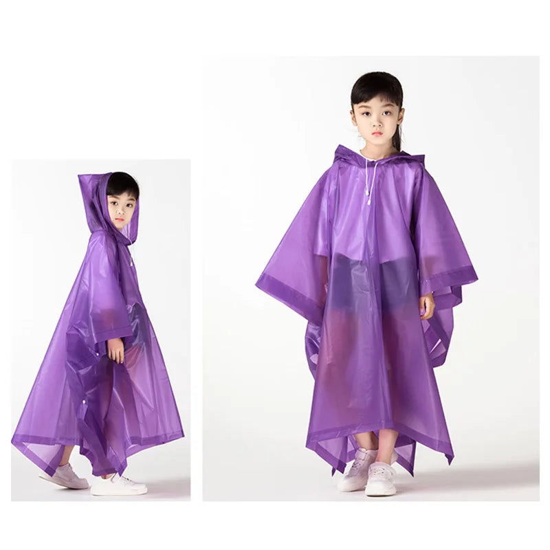 Waterproof Kids Raincoat Fashion Pullover foldable Outdoor Travel Rainwear Children Light weight Eva Rain Cover Child Дождевик