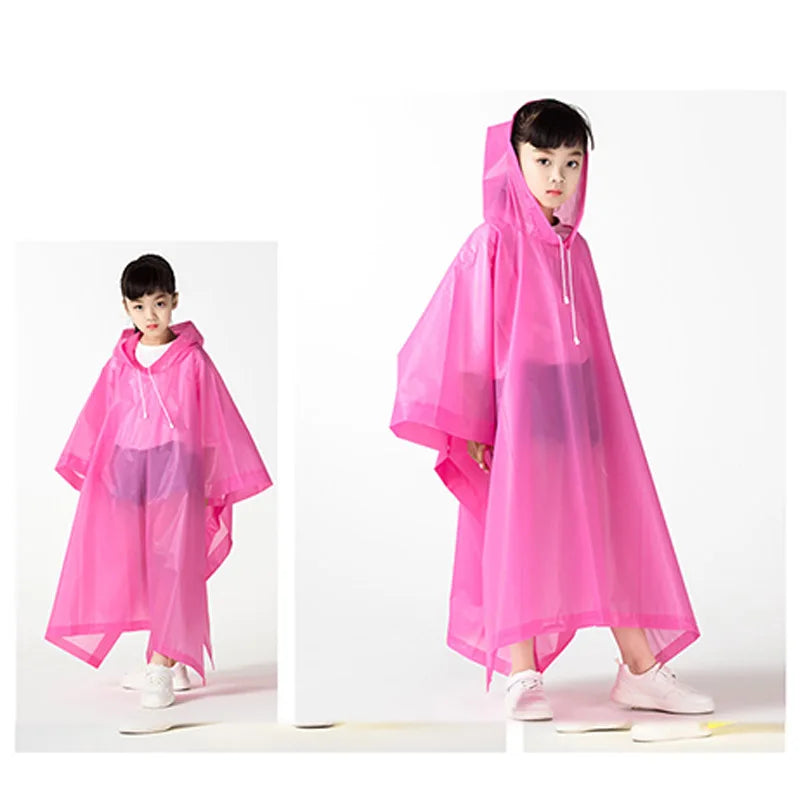 Waterproof Kids Raincoat Fashion Pullover foldable Outdoor Travel Rainwear Children Light weight Eva Rain Cover Child Дождевик