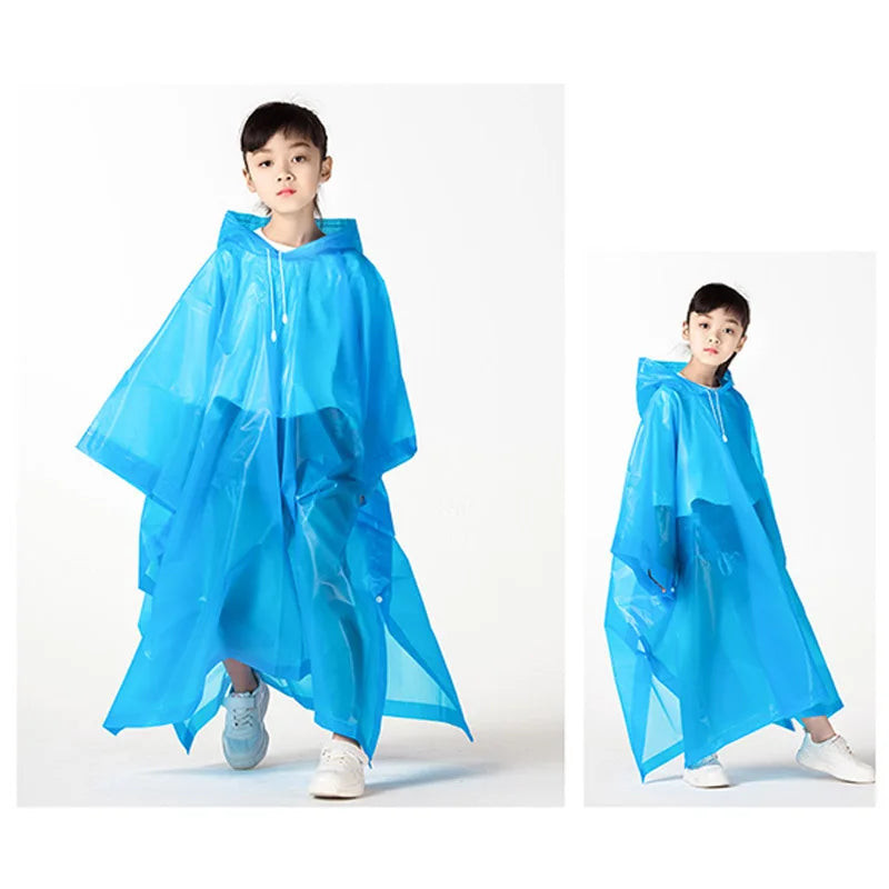 Waterproof Kids Raincoat Fashion Pullover foldable Outdoor Travel Rainwear Children Light weight Eva Rain Cover Child Дождевик