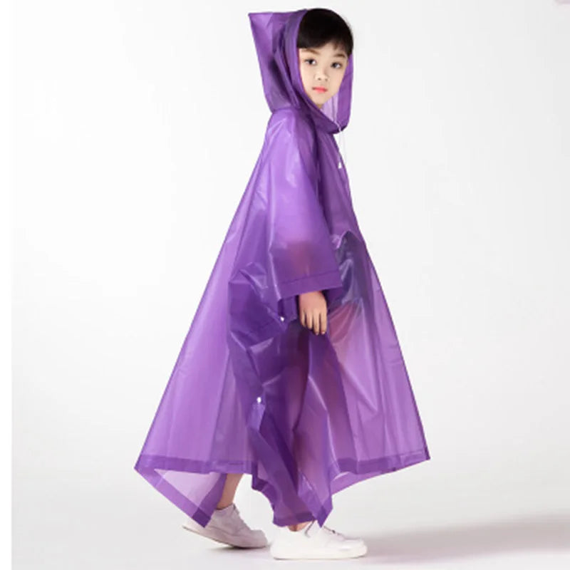 Waterproof Kids Raincoat Fashion Pullover foldable Outdoor Travel Rainwear Children Light weight Eva Rain Cover Child Дождевик