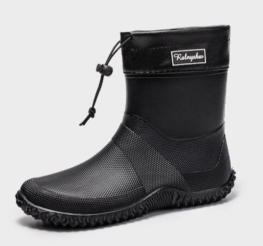 Waterproof Short Rain Boots for Men Chef Kitchen Wear-resistant Garden Wellies Low-heel Work Outdoor Original Summer Man Shoes