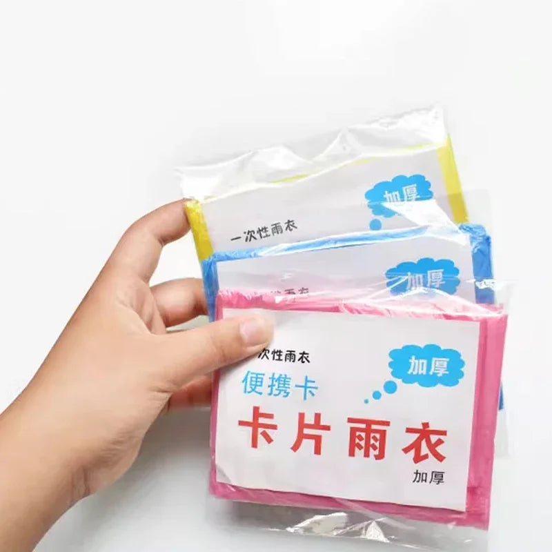 1-20pcs Poncho Disposable Raincoat Rain Coat Waterproof Rainwear Poncho Portable Disposable Card Raincoat Poncho Supplies