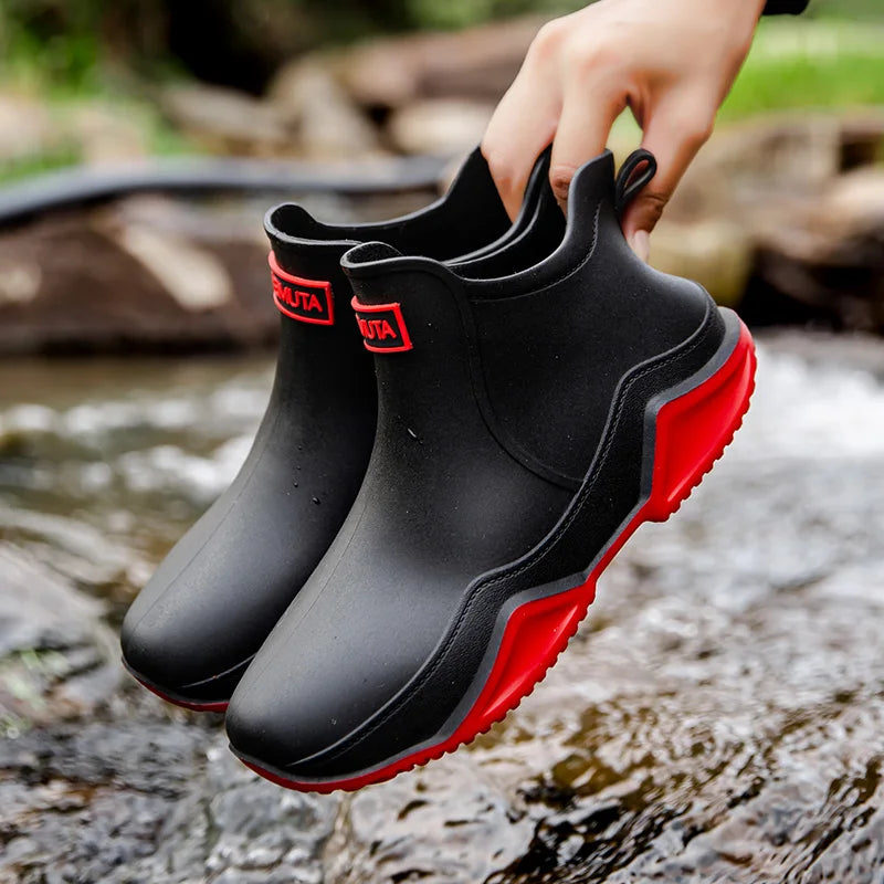 Low-cylinder Rain Shoes for Men and Women: Outdoor Fishing Waterproof Shoes, Stylish Style for Outdoor Wear, Rain Boots