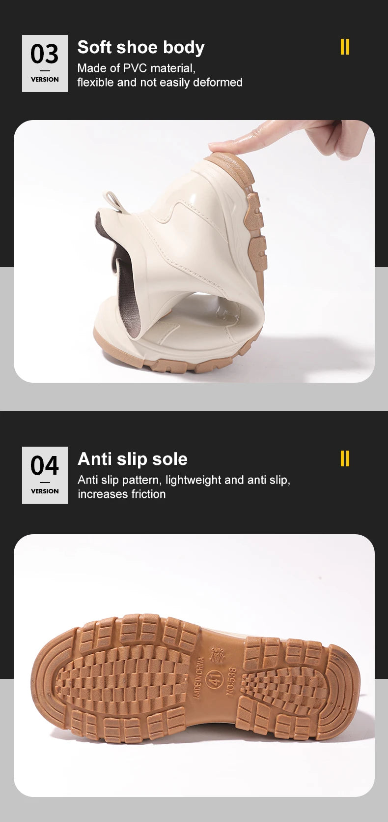 New Outdoor Non-slip Light Shoes Men Rain Boots Waterproof Rubber Fishing Shoes Durable Waterproof Rubber Fishing Shoes