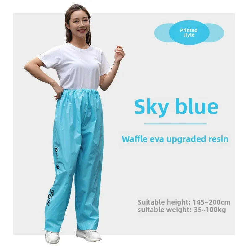 Single Rain Pants Long Thick Outdoor Portable Non-disposable Waterproof Thickening Rain Pants for Men Women Walking Drift Half