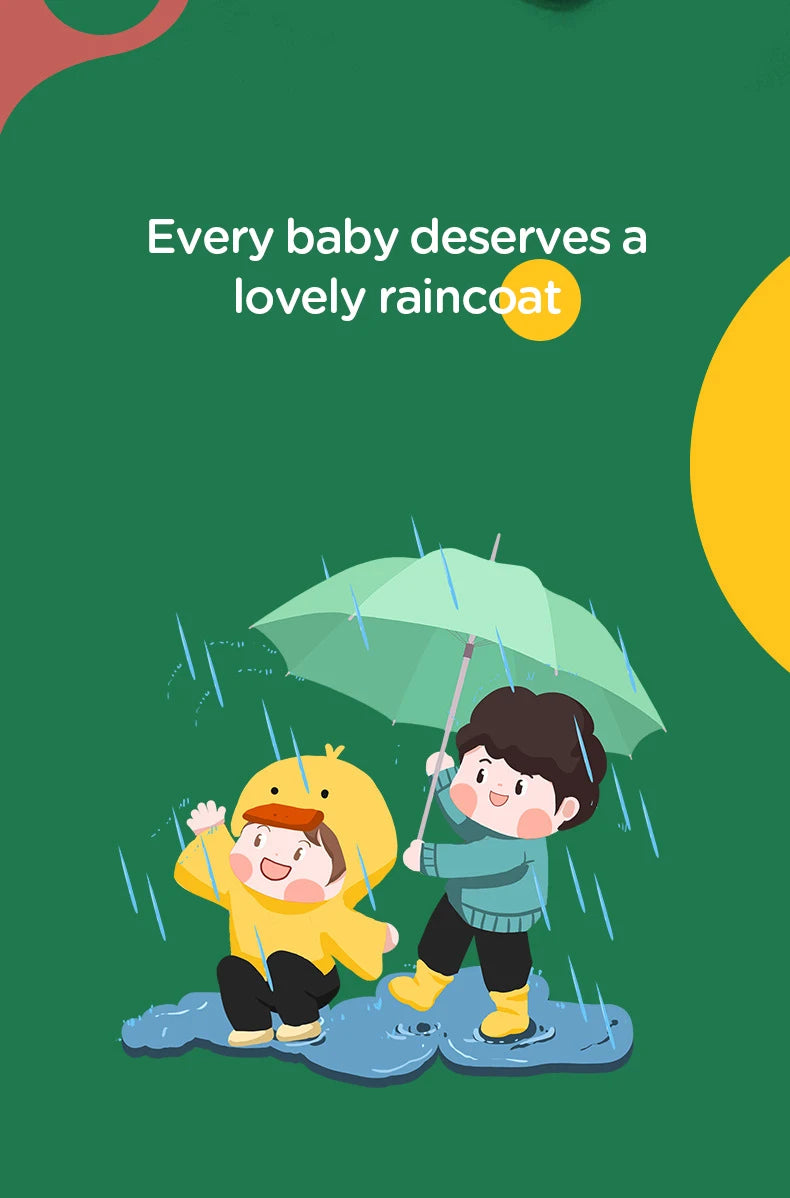 New Children's Transparent Poncho Waterproof Kindergarten Rainwear Children's Raincoat Boys And Girls Medium Length