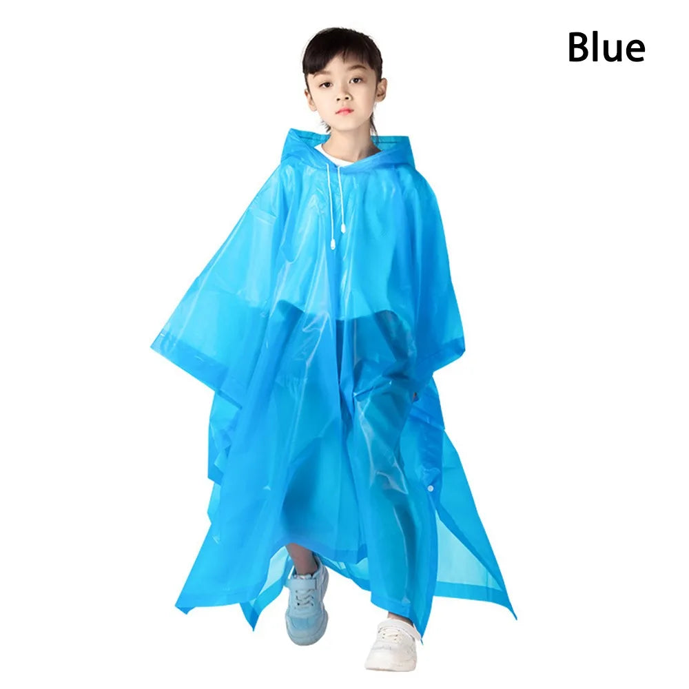 Non-disposable Rain Jacket Rain Ponchos EVA Thickened Waterproof Adult Men Women Children One-Piece Raincoat For outdoor Hiking