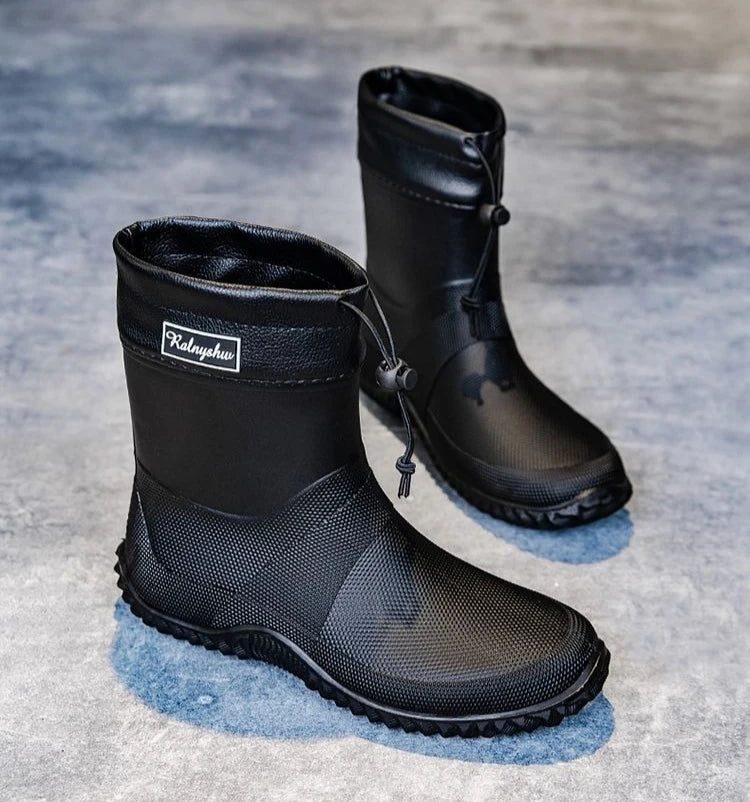 Waterproof Short Rain Boots for Men Chef Kitchen Wear-resistant Garden Wellies Low-heel Work Outdoor Original Summer Man Shoes