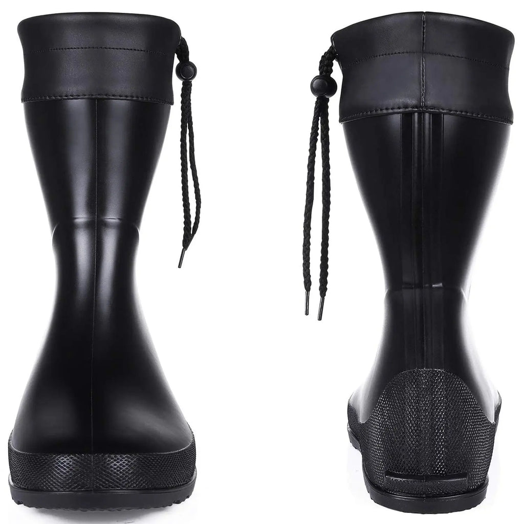 Crestar Mid Calf Rain Boots For Women Fashion Collar Gardening Boots Outdoor Ultra Lightweight Portable Waterproof Garden Shoes