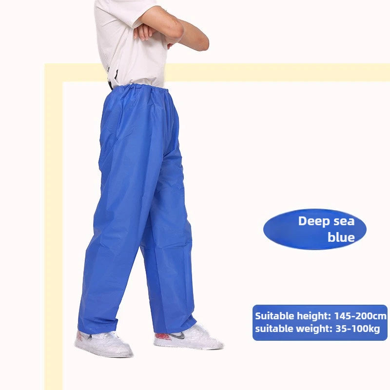 Single Rain Pants Long Thick Outdoor Portable Non-disposable Waterproof Thickening Rain Pants for Men Women Walking Drift Half