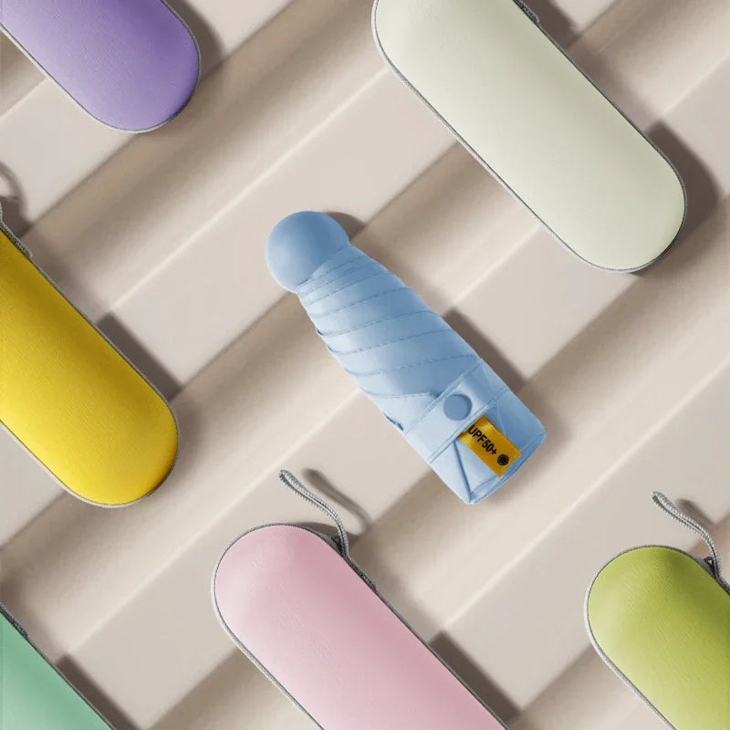 ‌Mini Sunscreen UV Protection Parasol - Compact Pocket-Sized Umbrella for Sunny/Rainy Days, Lightweight Travel Gift Capsule