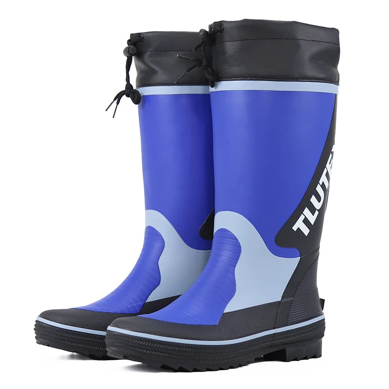 Men's Spring Summer New Mid-High Tube Breathable Rubber Warm Waterproof Faionable Comfortable Anti-Slip Rain Boots