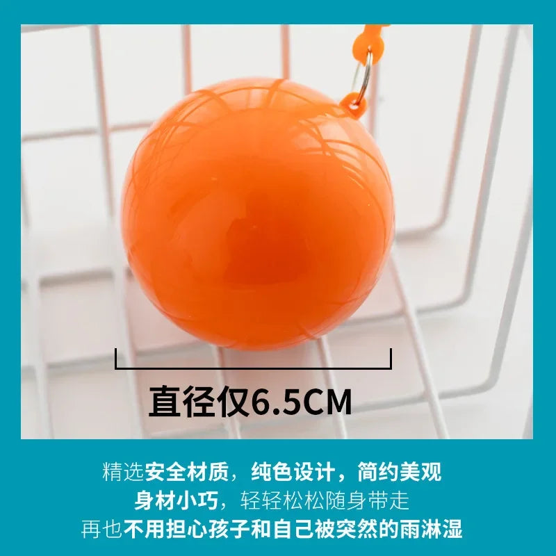 5Pcs Mini Portable Raincoats Ball Colorful Disposable Thicken Rain Ponchos Emergency Waterproof Rainwear Cape Keyring Balls