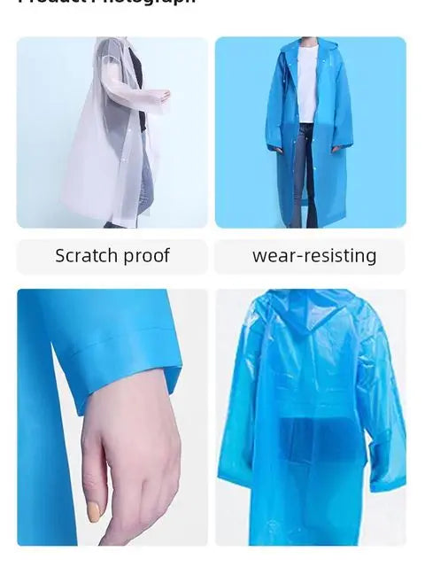 Non-Disposable Padded Adult Raincoat Outdoor Travel EVA Hiking Poncho Rain Suit Rain Waterproof Rain Gear