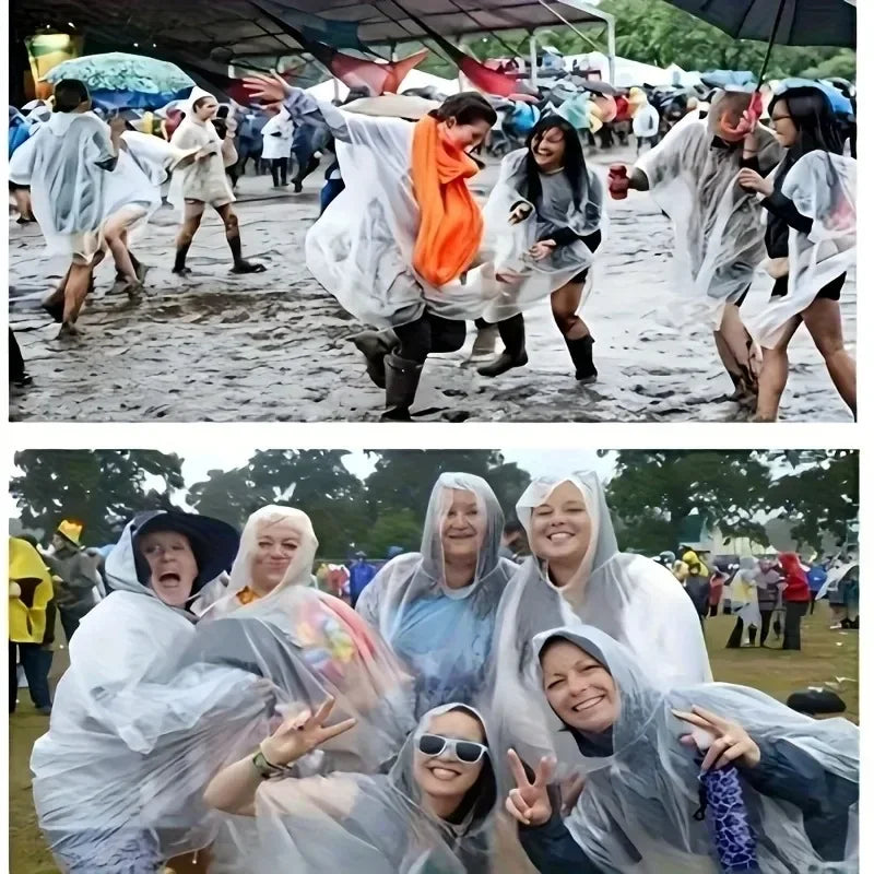 5/10PCS Compact Disposable Rain Poncho Lightweight Emergency Rainwear for Outdoor Camping Hiking Travel Rain Protection Gear