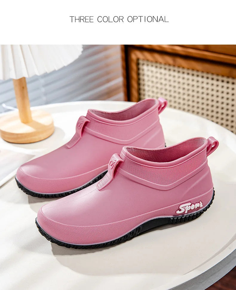 Leisure thick soled waterproof outdoor wear-resistant women's short tube water shoes daily casual rain boots