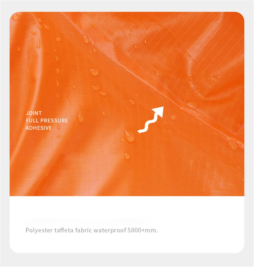 Outdoor 3 In 1 Raincoat Hooded Sleeve Waterproof Rain Poncho Motorcycle Rain Cover Camping Hiking Travel Portable Rainwear Tent