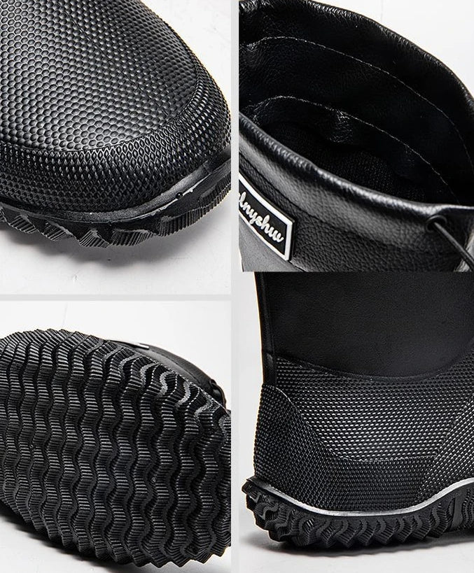 Waterproof Short Rain Boots for Men Chef Kitchen Wear-resistant Garden Wellies Low-heel Work Outdoor Original Summer Man Shoes