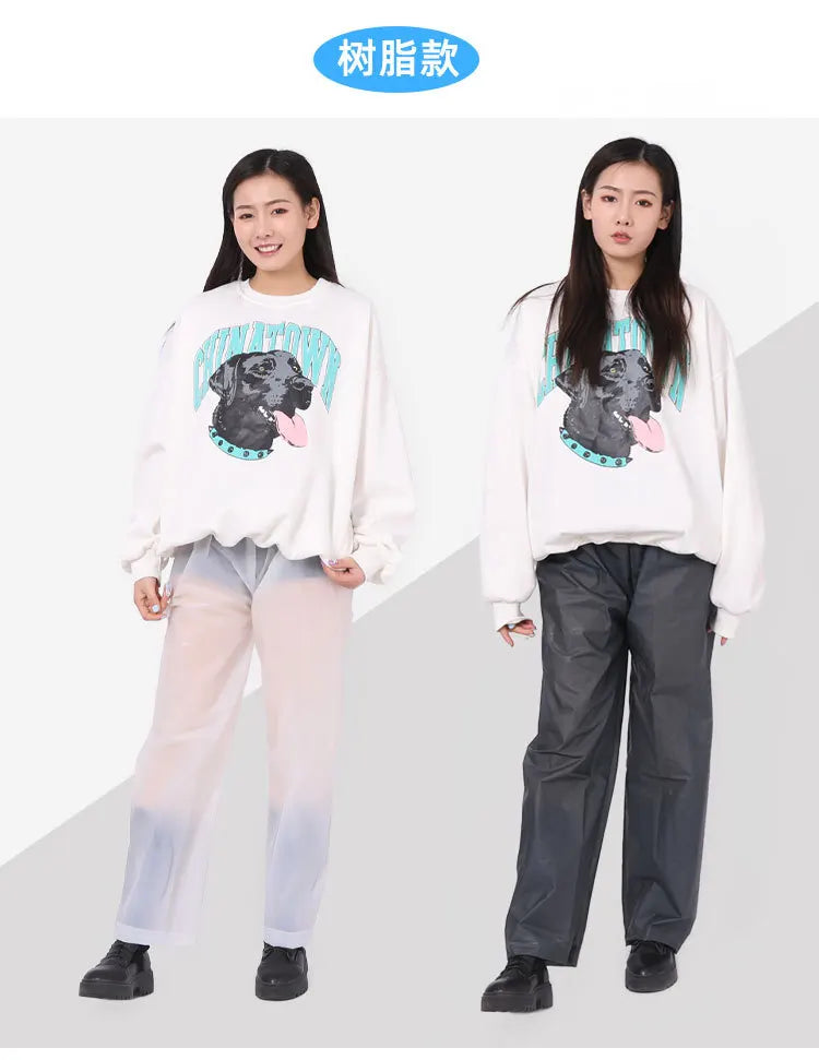 Single Rain Pants Long Thick Outdoor Portable Non-disposable Waterproof Thickening Rain Pants for Men Women Walking Drift Half