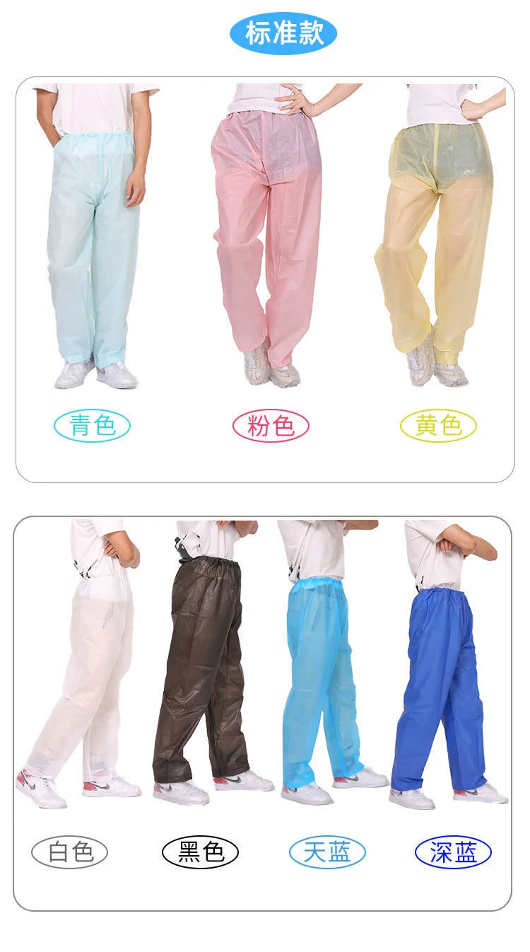 Single Rain Pants Long Thick Outdoor Portable Non-disposable Waterproof Thickening Rain Pants for Men Women Walking Drift Half