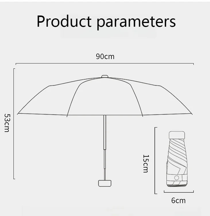Mini Sun Umbrella, Protective and UV Resistant, Rain Or Shine