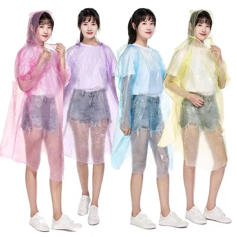 1-20pcs Poncho Disposable Raincoat Rain Coat Waterproof Rainwear Poncho Portable Disposable Card Raincoat Poncho Supplies
