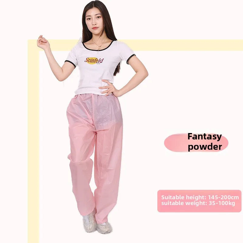 Single Rain Pants Long Thick Outdoor Portable Non-disposable Waterproof Thickening Rain Pants for Men Women Walking Drift Half